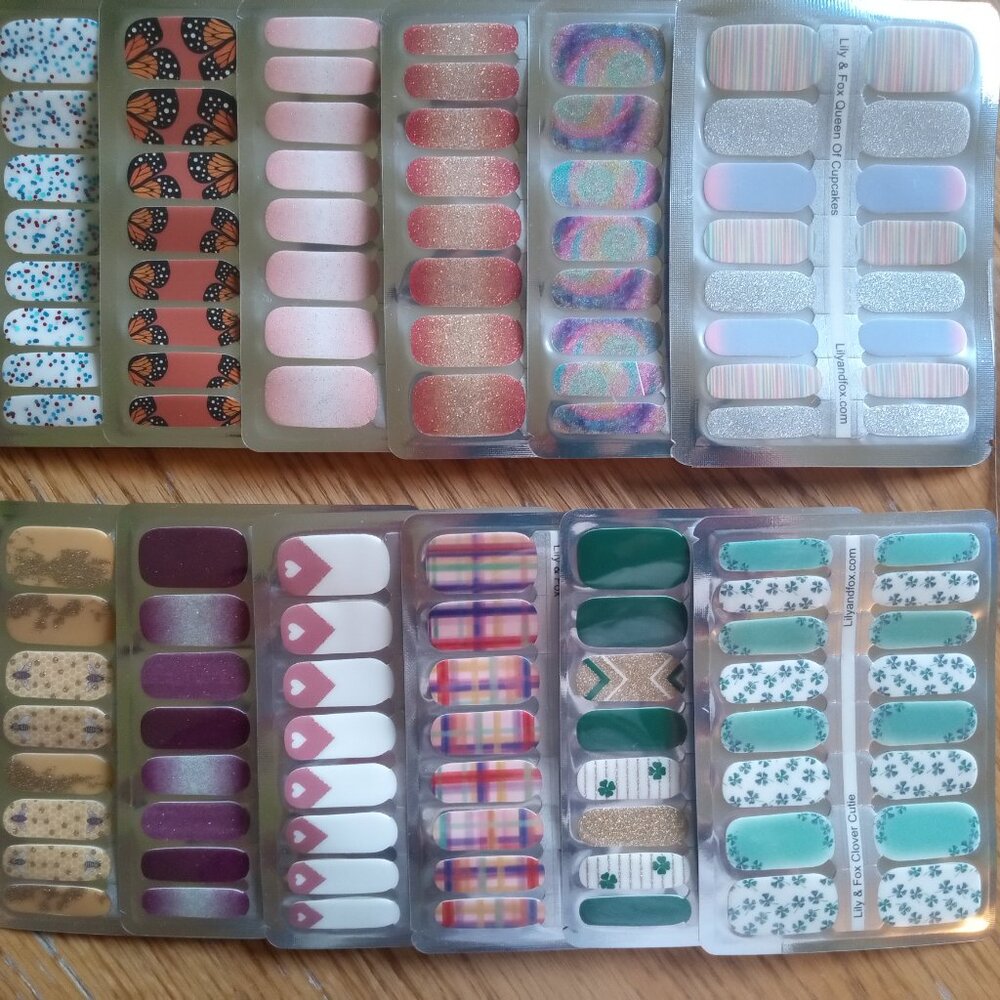 12 Pairs Lily and Fox Nail Wraps